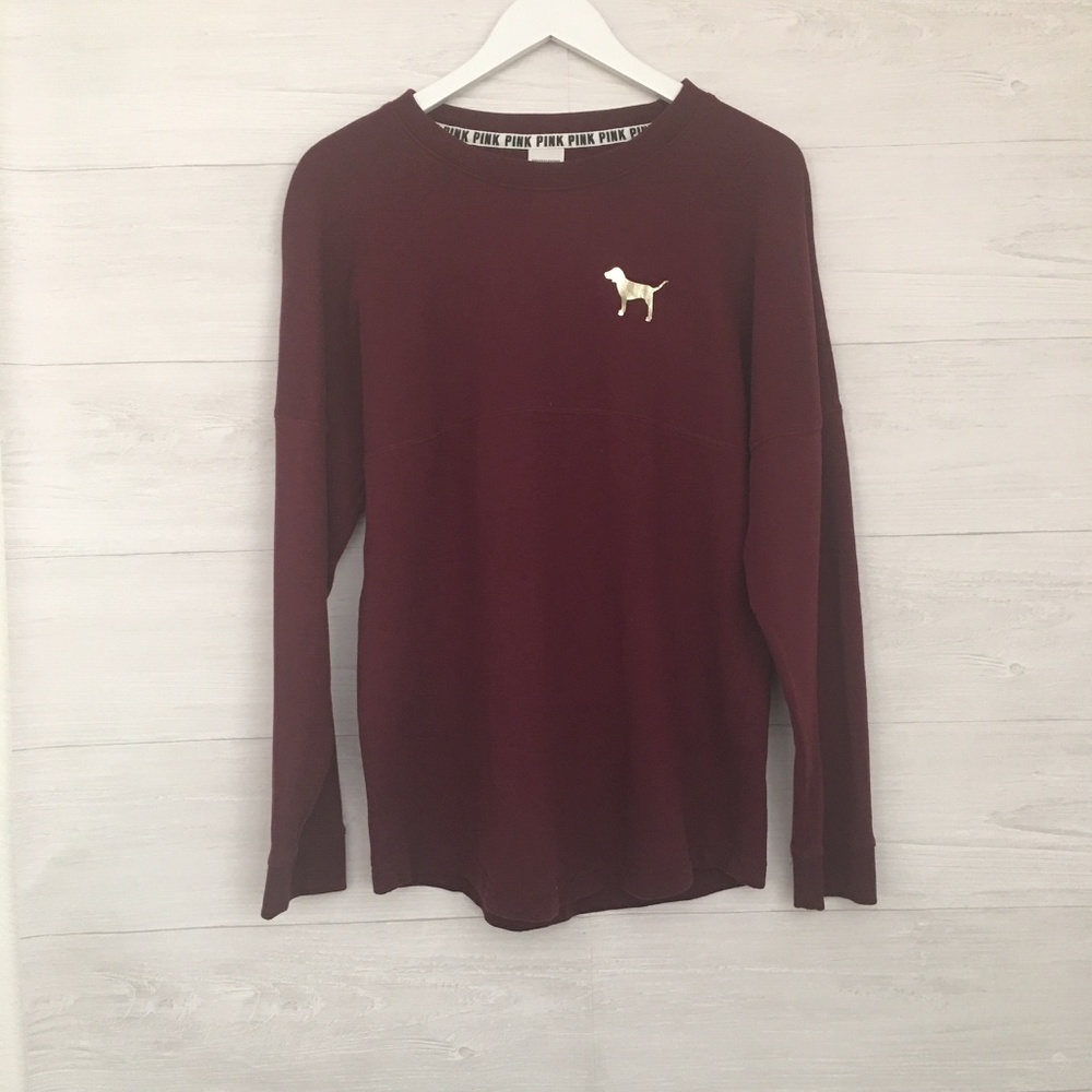 VS PINK I Sequined Love Pink Sweatshirt, Size M